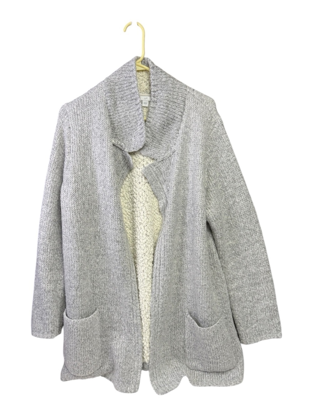 J. Jill Light Gray Open-Front Shawl Collar Cadigan/Jacket size large